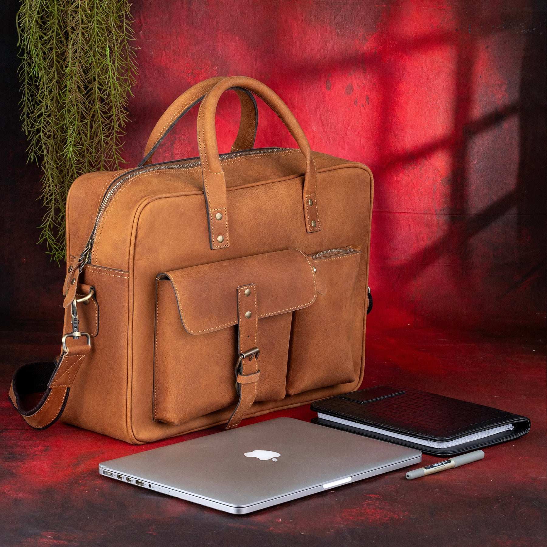 Royal Arch Chapter Briefcase - Brown Leather - Bricks Masons