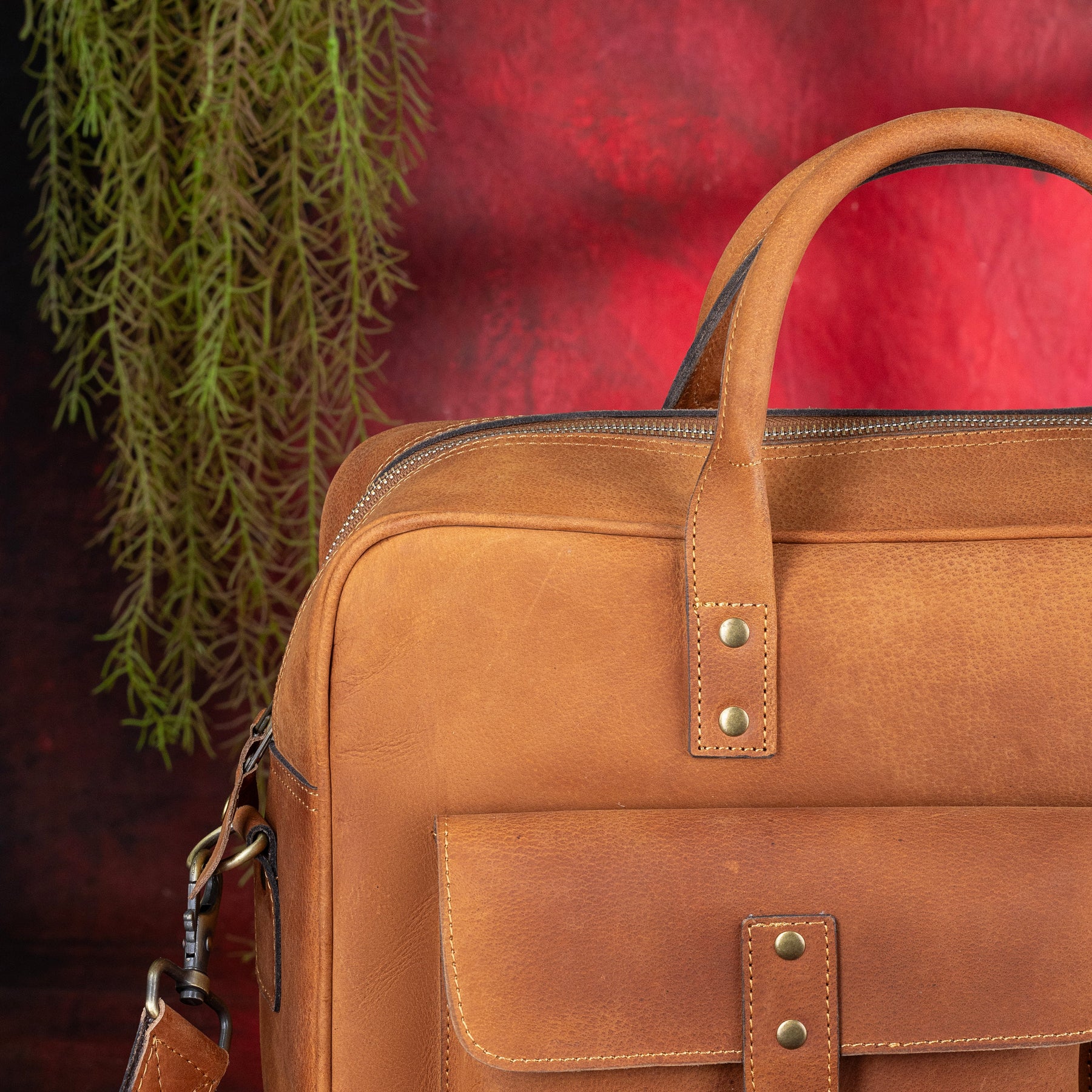 Shriners Briefcase - Brown Leather - Bricks Masons