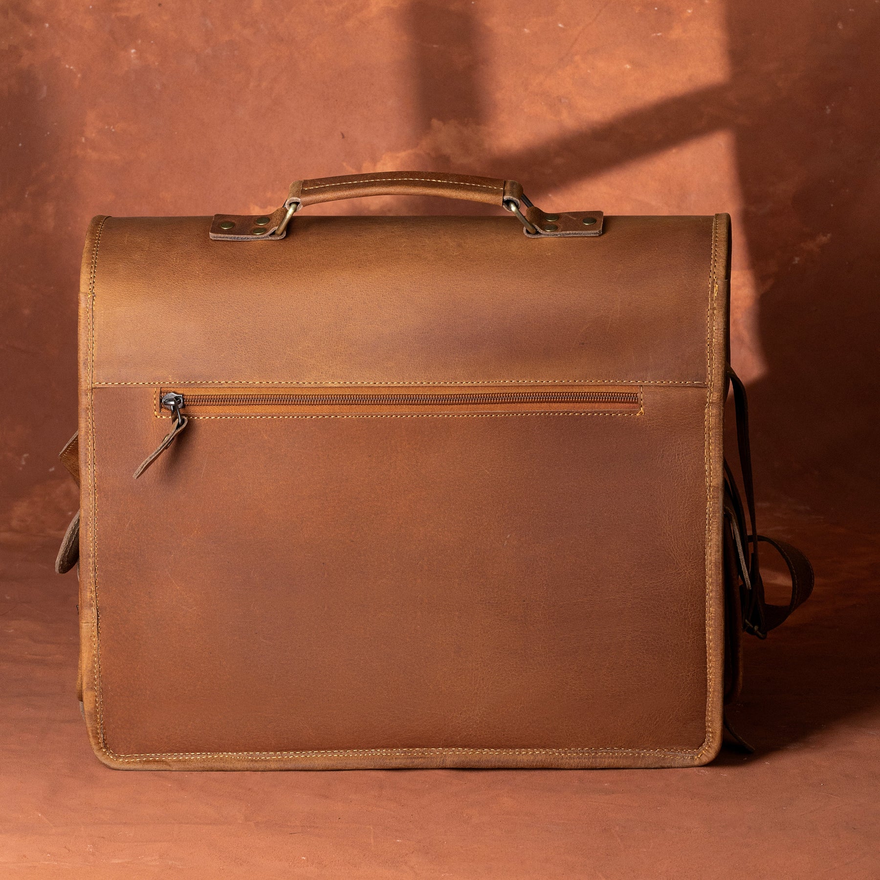 OES Briefcase - Genuine Leather Crazy Horse Finish - Bricks Masons