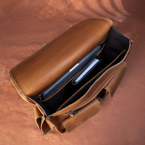 32nd Degree Scottish Rite Briefcase - Genuine Leather Crazy Horse Finish - Bricks Masons