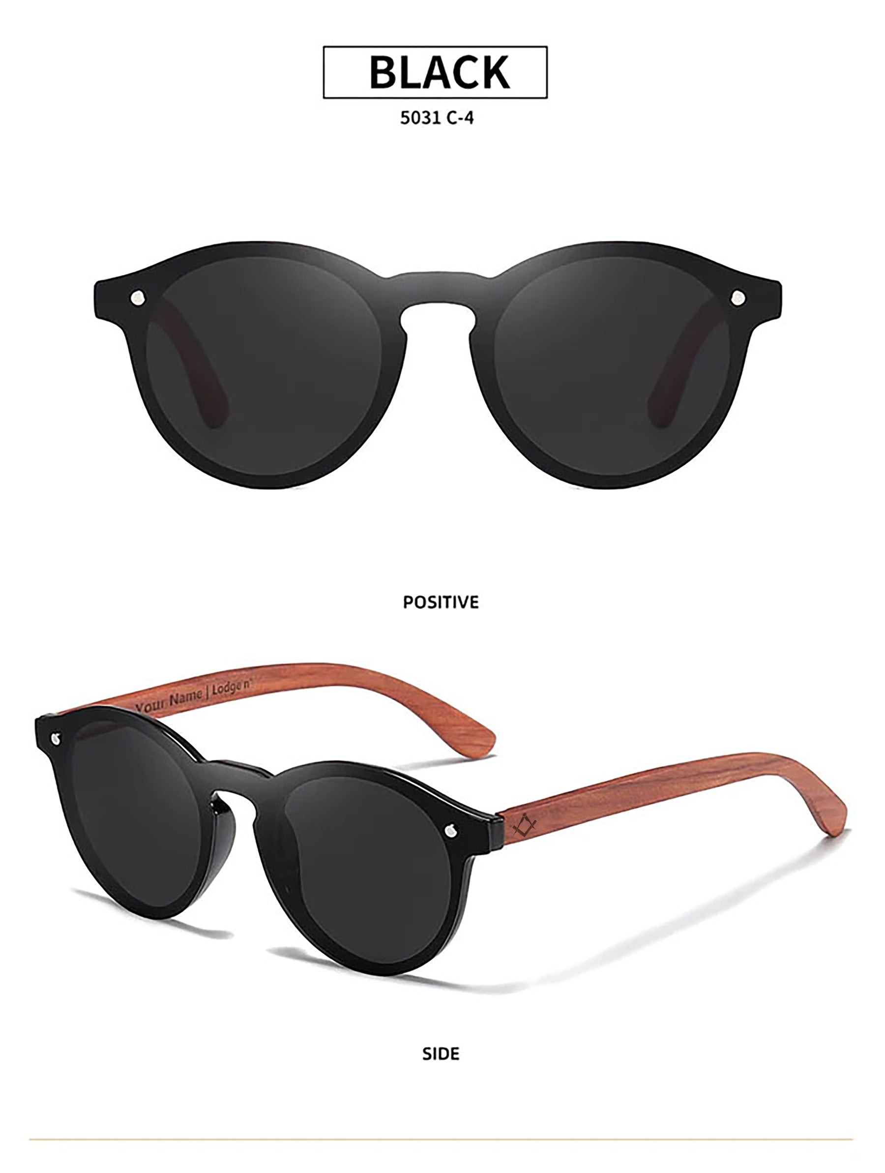 Master Mason Blue Lodge Sunglasses - Leather Case Included
