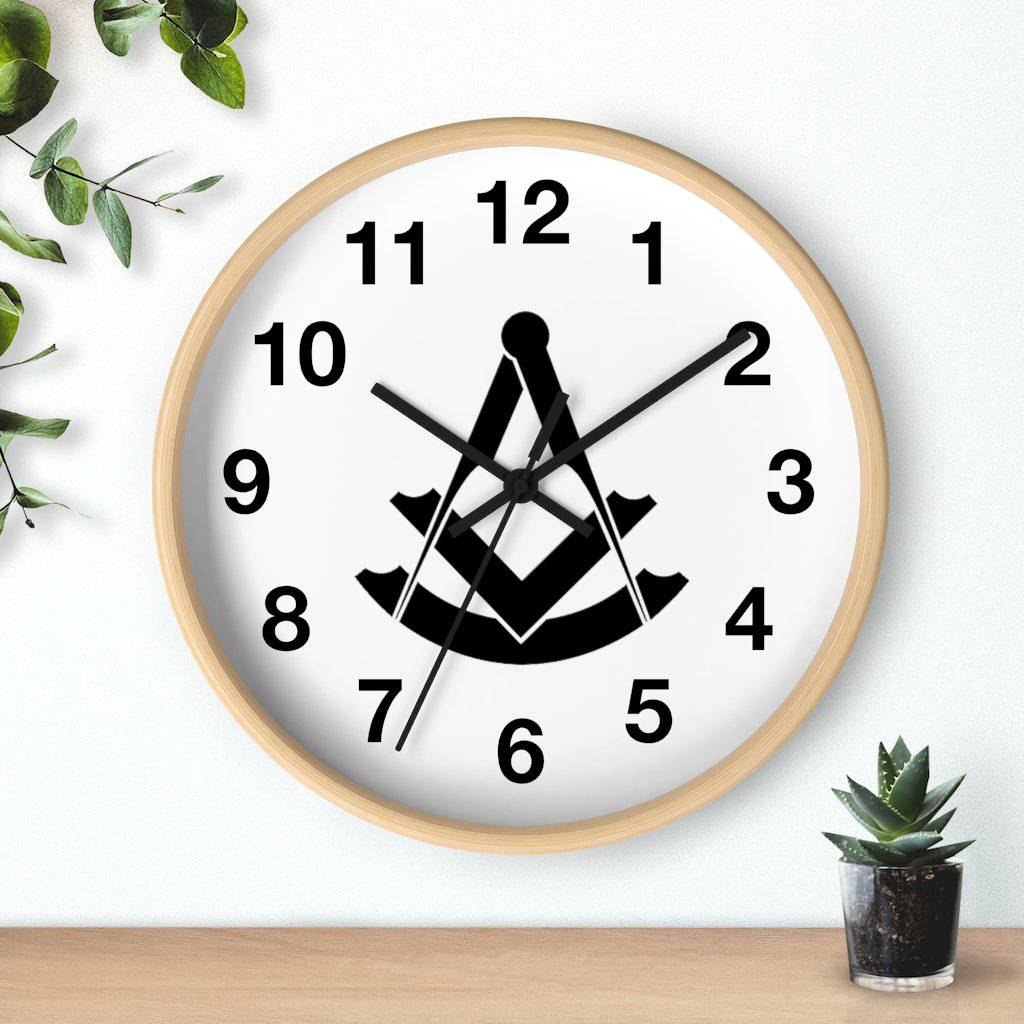 Past Master Blue Lodge Clock - Wooden Frame