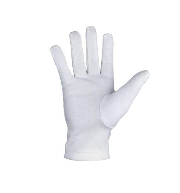 Master Mason Blue Lodge Gloves - White Cotton with Yellow Square & Compass G