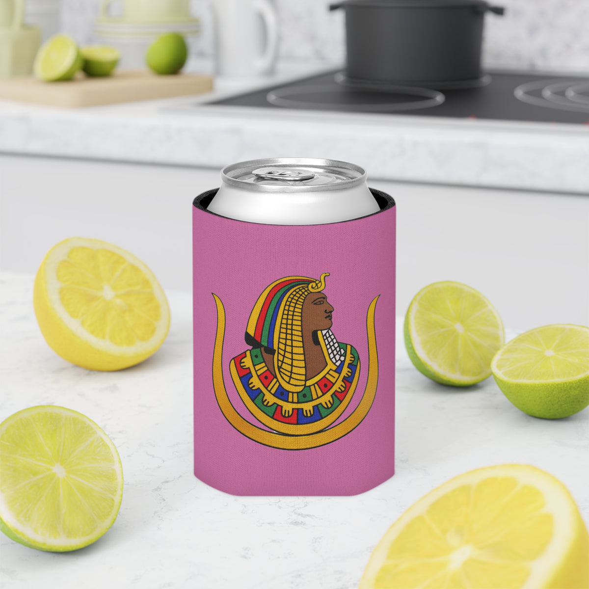 DOI Can Cooler - Pink Polyester Exterior - Bricks Masons