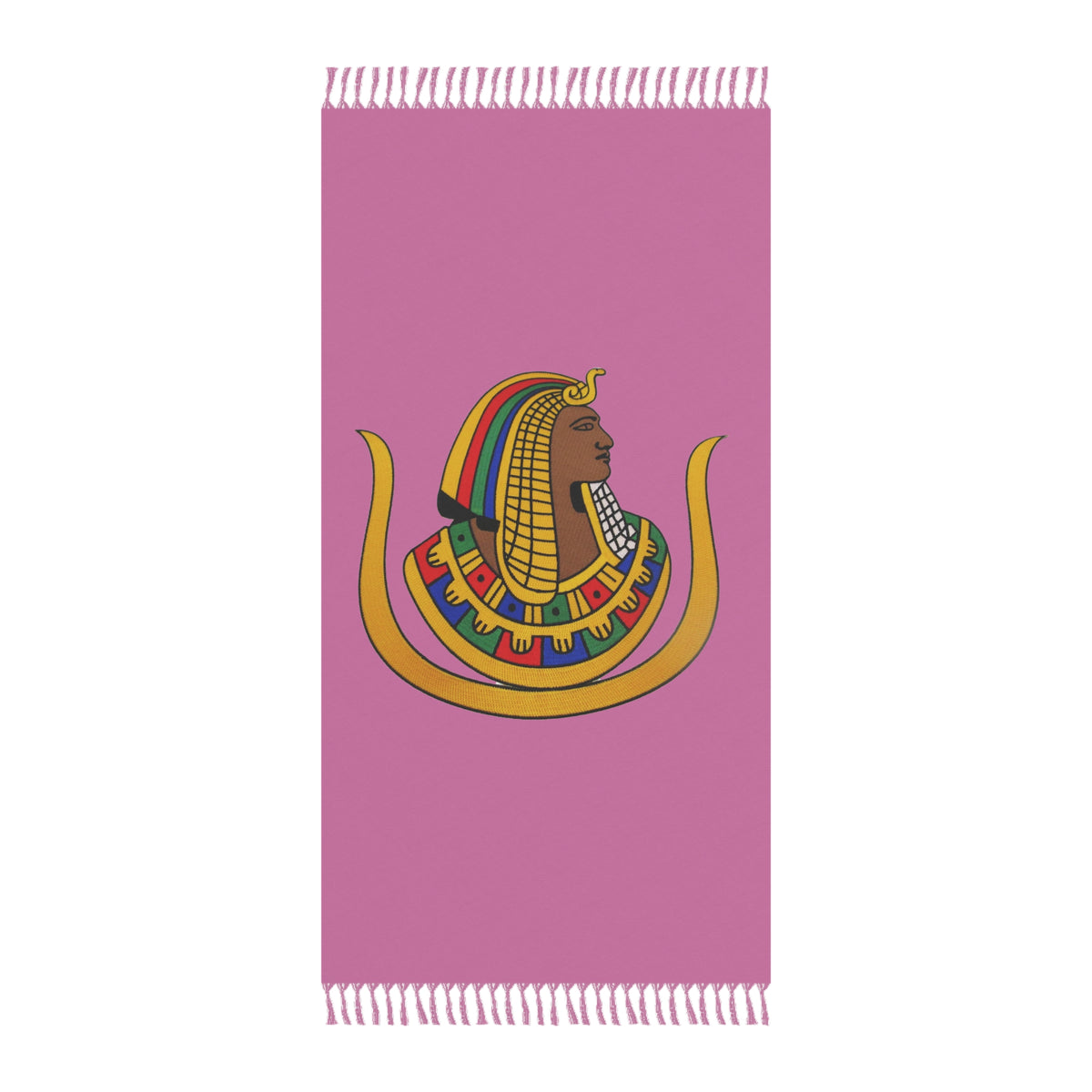 DOI Towel - Pink Polyester With Knotted Tassels Beach Cloth - Bricks Masons