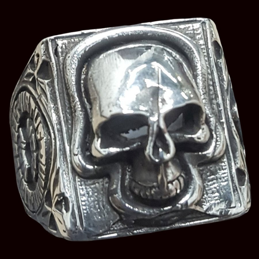 Virtus Junxit Masonic Ring 2 X 1.5 Cm In Silver 16 gr Art 91 - Bricks Masons