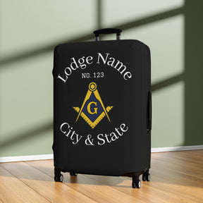 Master Mason Blue Lodge Luggage Cover - S&C G Emblem with Personalization