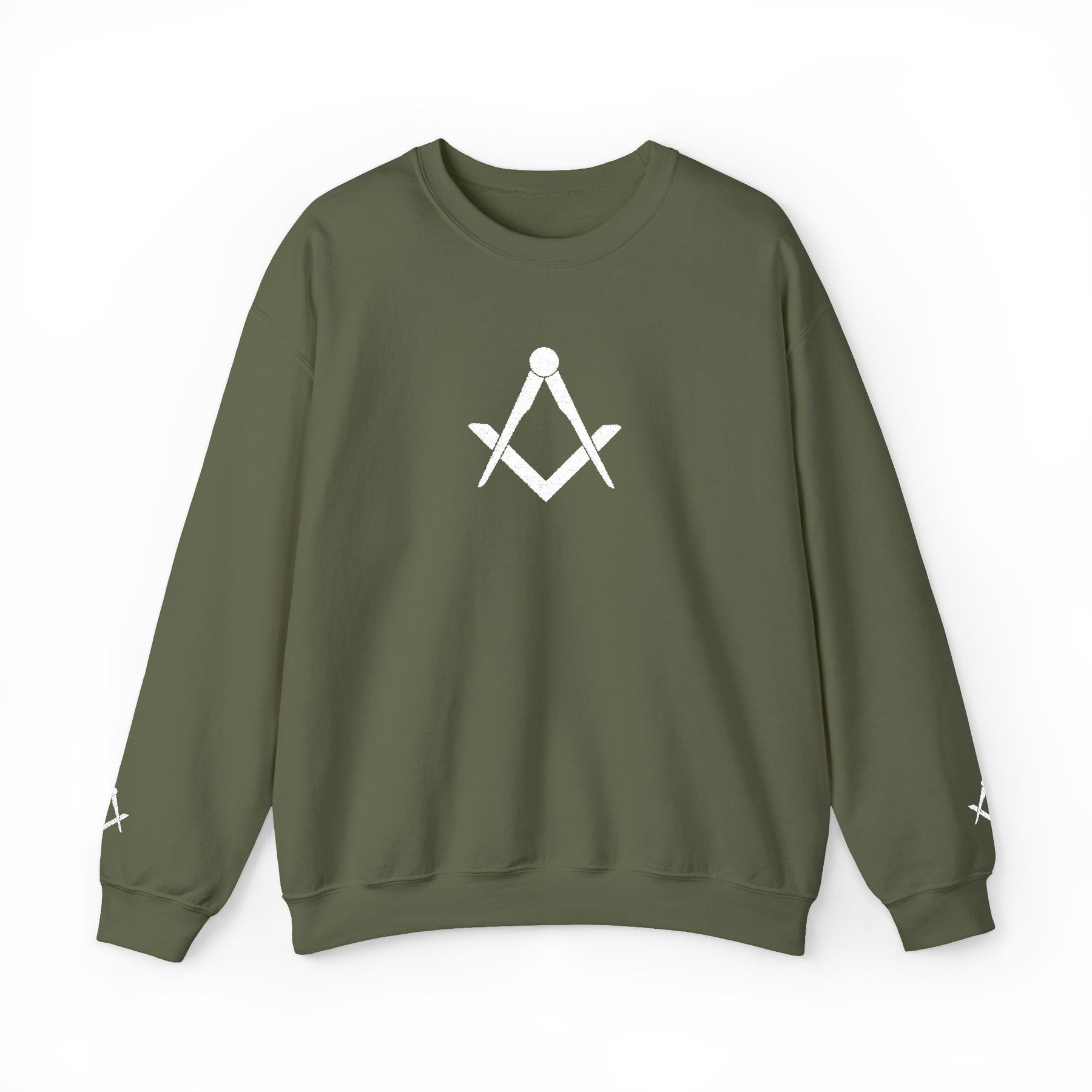Master Mason Blue Lodge Sweatshirt - Crewneck Square & Compass Embroidery - Bricks Masons