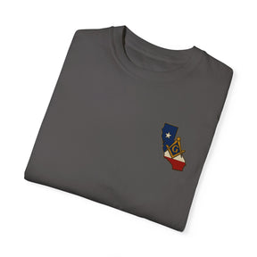 Master Mason Blue Lodge T-Shirt - Garment-Dyed California Mason - Bricks Masons