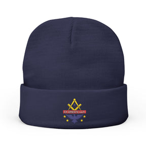 National Sojourners Beanie - Knit Embroidery Emblem - Bricks Masons