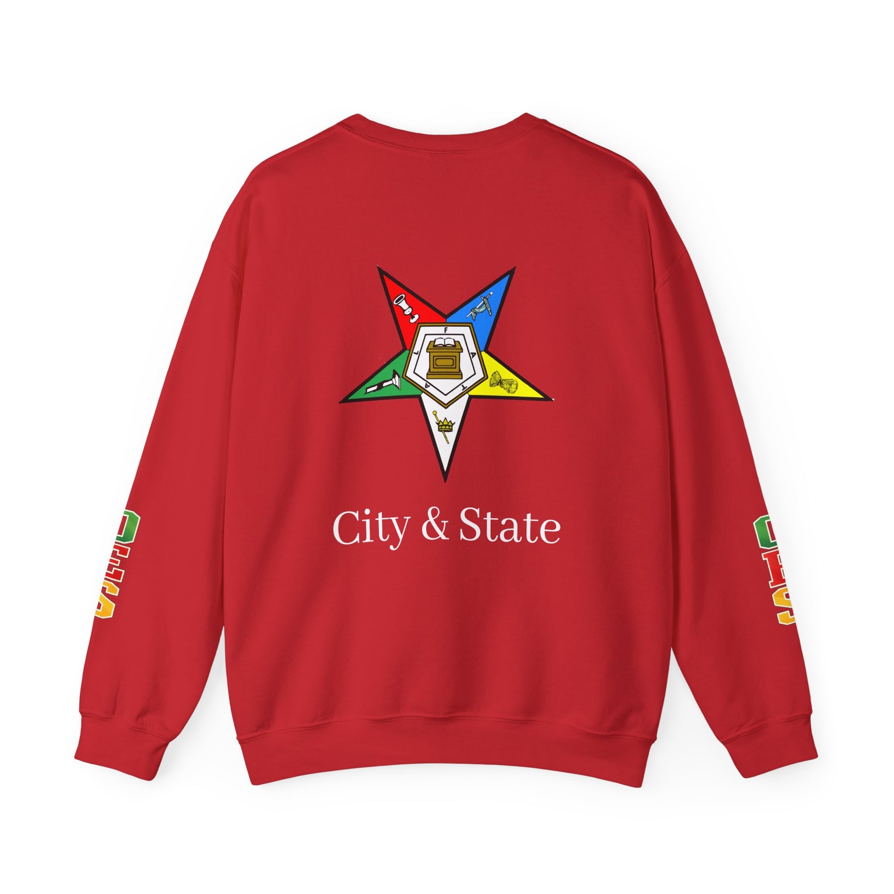 OES Sweatshirt - Colorful Eastern Star & Initials with Personalization - Bricks Masons