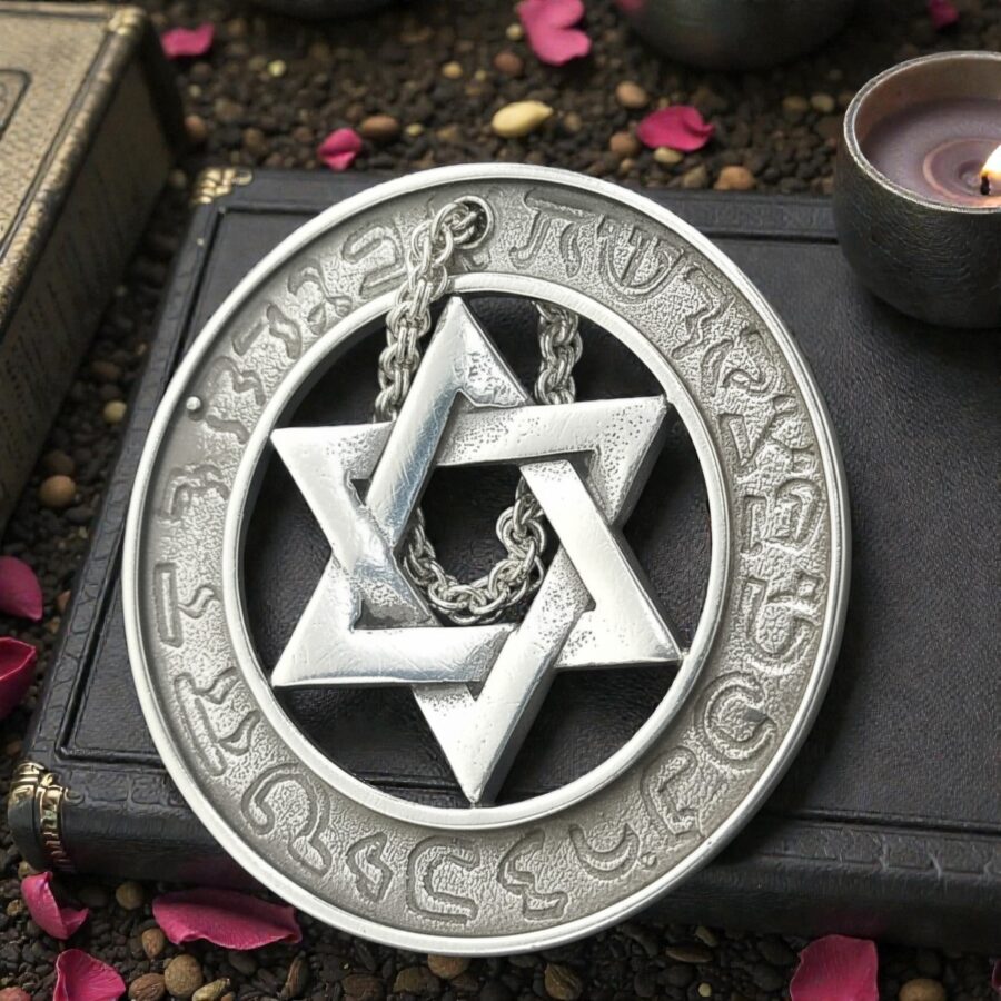 Star of David Alphabet Pendant in Silver 3 cm 9.2 g Art 958 - Bricks Masons