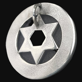 Star of David Alphabet Pendant in Silver 3 cm 9.2 g Art 958 - Bricks Masons