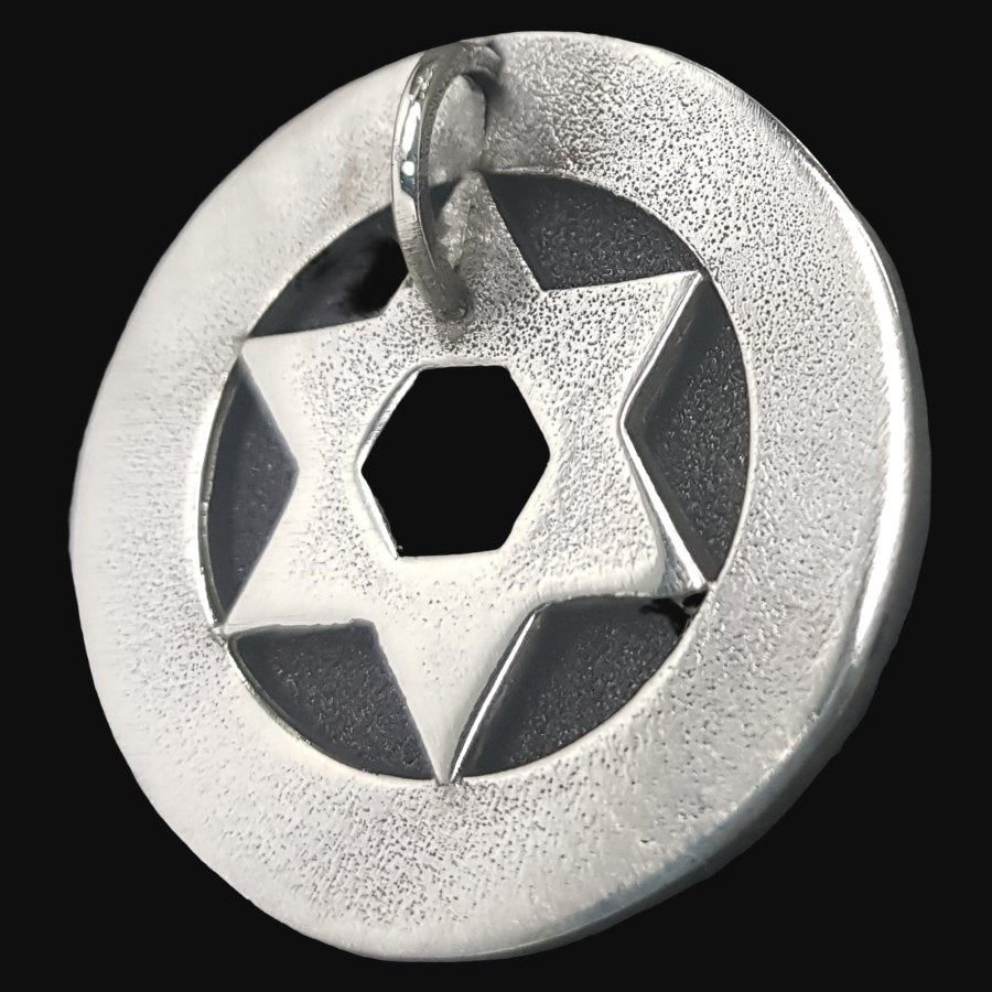 Star of David Alphabet Pendant in Silver 3 cm 9.2 g Art 958 - Bricks Masons