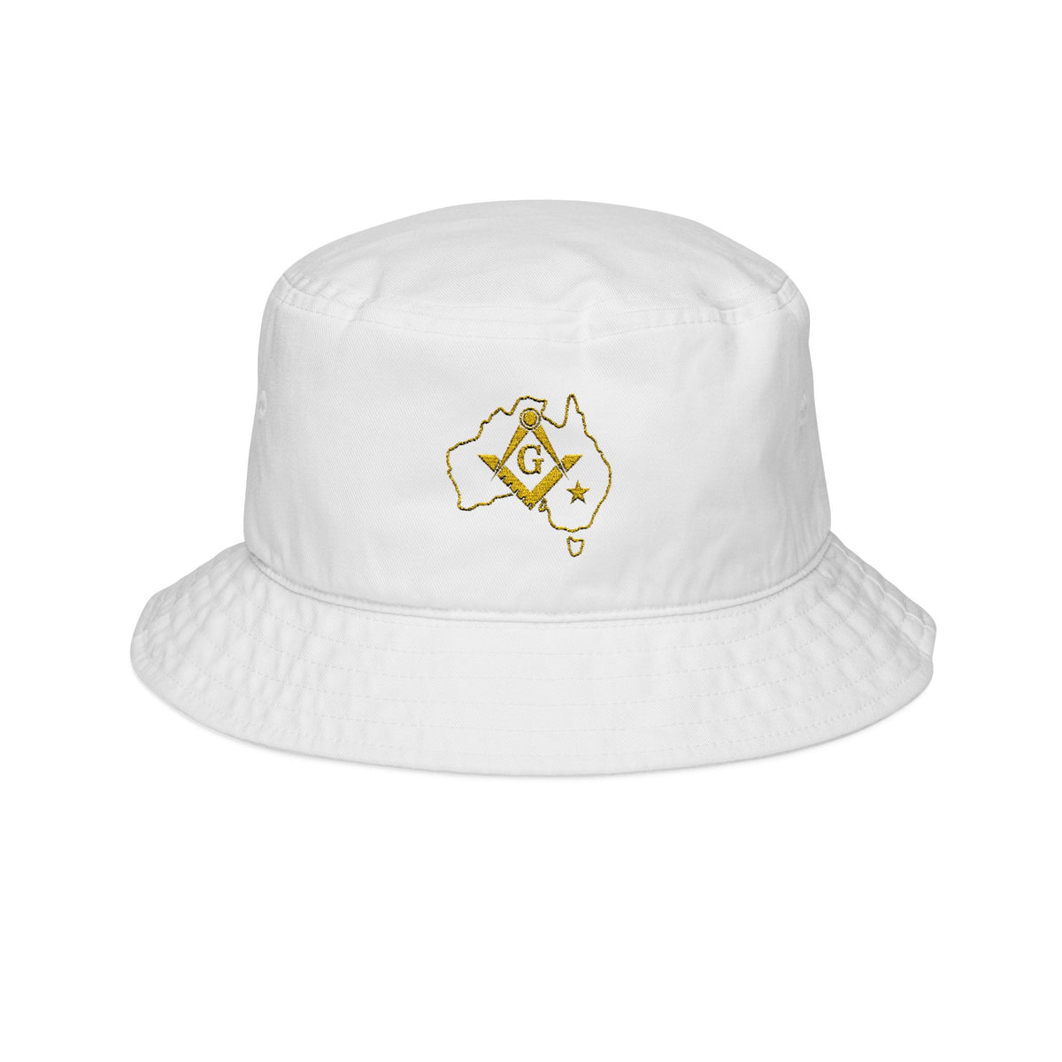 Master Mason Blue Lodge Australia Jurisdiction Bucket Hat - S&C G Map Outline Embroidery