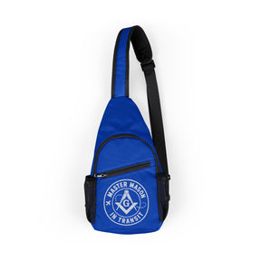 Master Mason Blue Lodge Crossbody Bag - Mason In Travel Blue Adjustable Strap Nylon - Bricks Masons