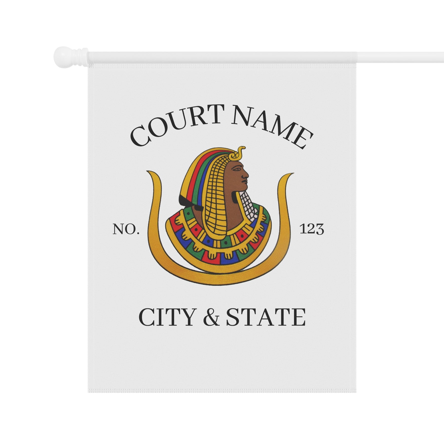 DOI Yard Flag - Personalized White Printed Poly Poplin - Bricks Masons