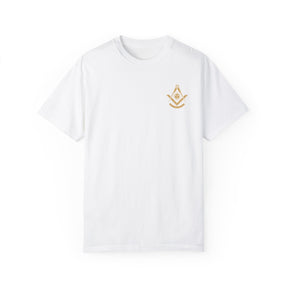 Past Master Blue Lodge T-Shirt - Garment-Dyed Square & Compass, Quadrant - Bricks Masons