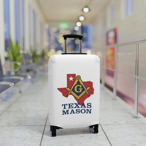 Master Mason Blue Lodge Luggage Cover - Square & Compass G Texas Map