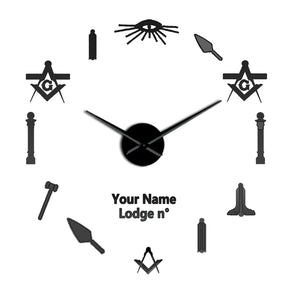 Master Mason Blue Lodge Clock - Frameless Design