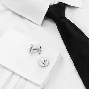 Master Mason Blue Lodge Cufflink - Silver Stainless Steel