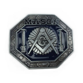 Master Mason Blue Lodge Belt Buckle - Square & Compass Lodge Mason Buckle