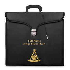 Past Master Blue Lodge Apron Case - Black Imitation Leather MM, WM, Provincial - Bricks Masons