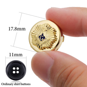 Master Mason Blue Lodge Button Cover - Copper Square & Compass G With Rhinestone