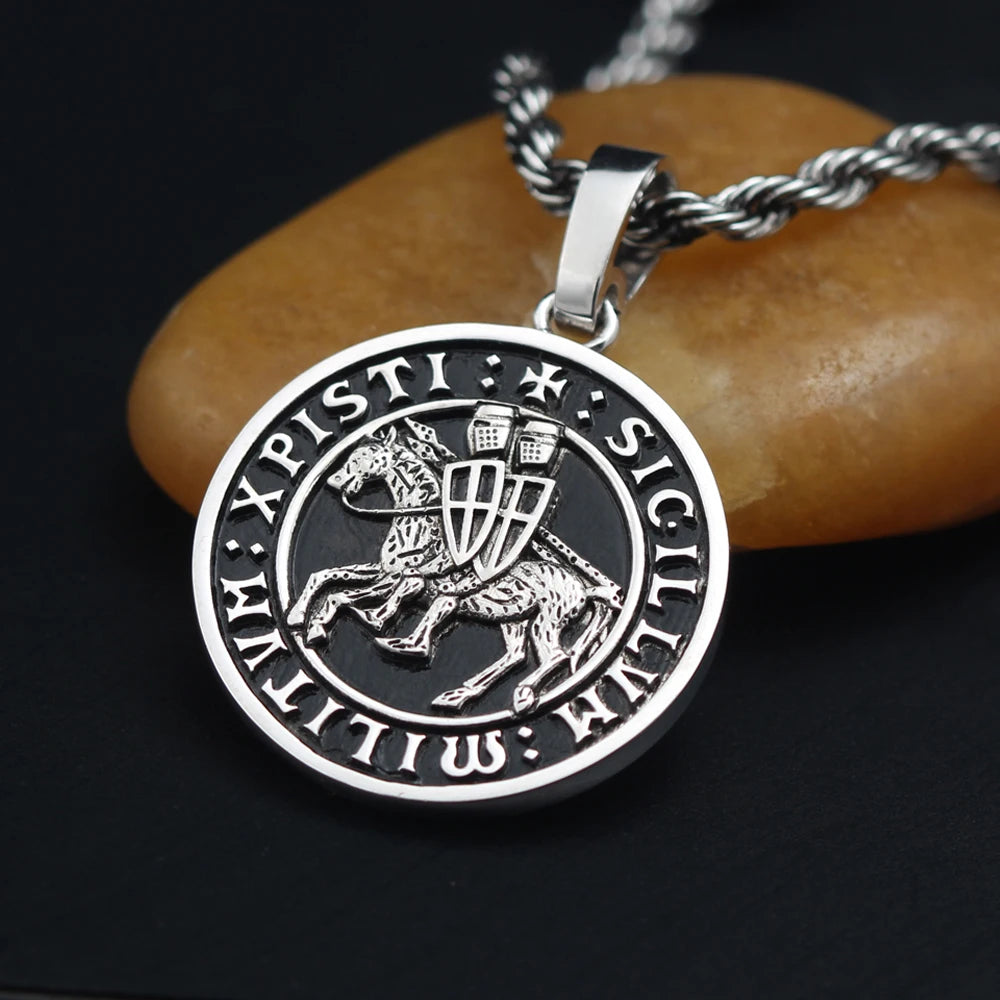 Knights Templar Necklace - Sterling Silver Saint Benedict