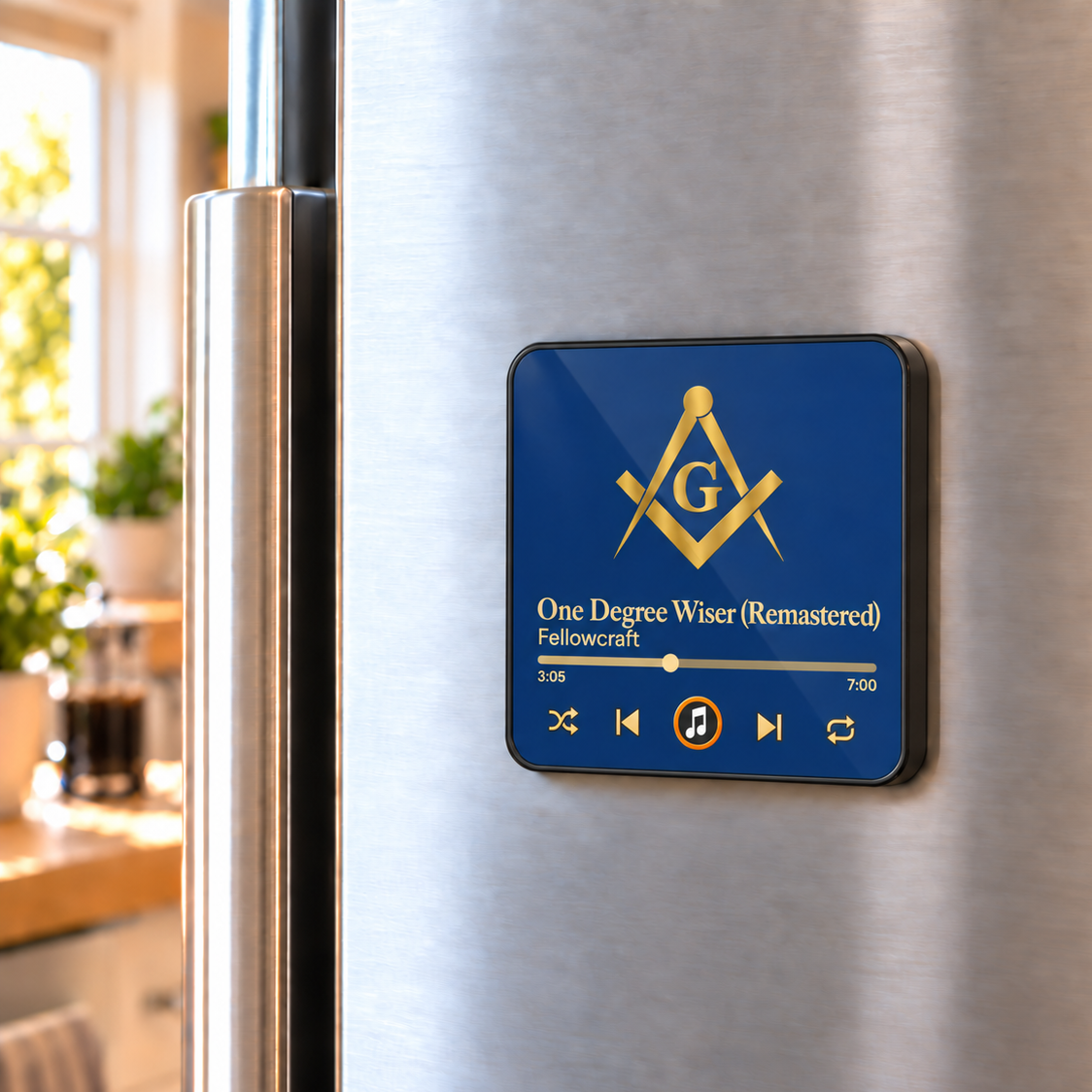 Fellowcraft Blue Lodge Refrigerator Magnet - Bule & Gold Music Album One Degree Wiser