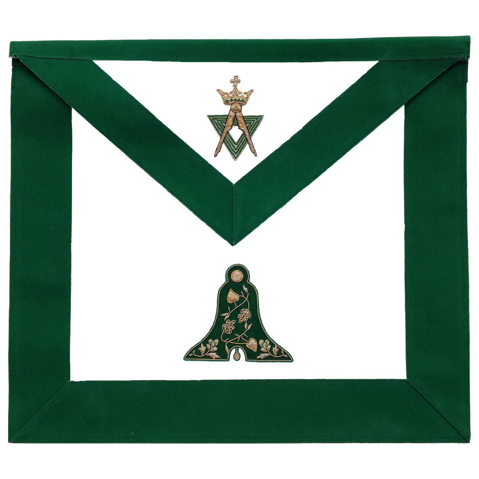 Senior Warden Allied Masonic Degrees Apron - Green Velvet