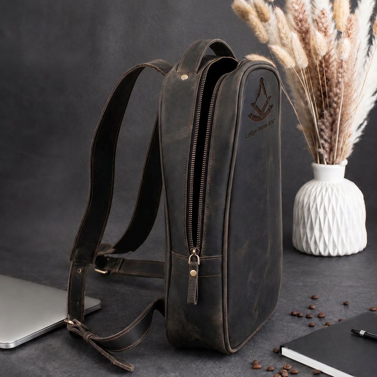 Past Master Blue Lodge Backpack - Crazy Horse Leather Various Colors & Customizable