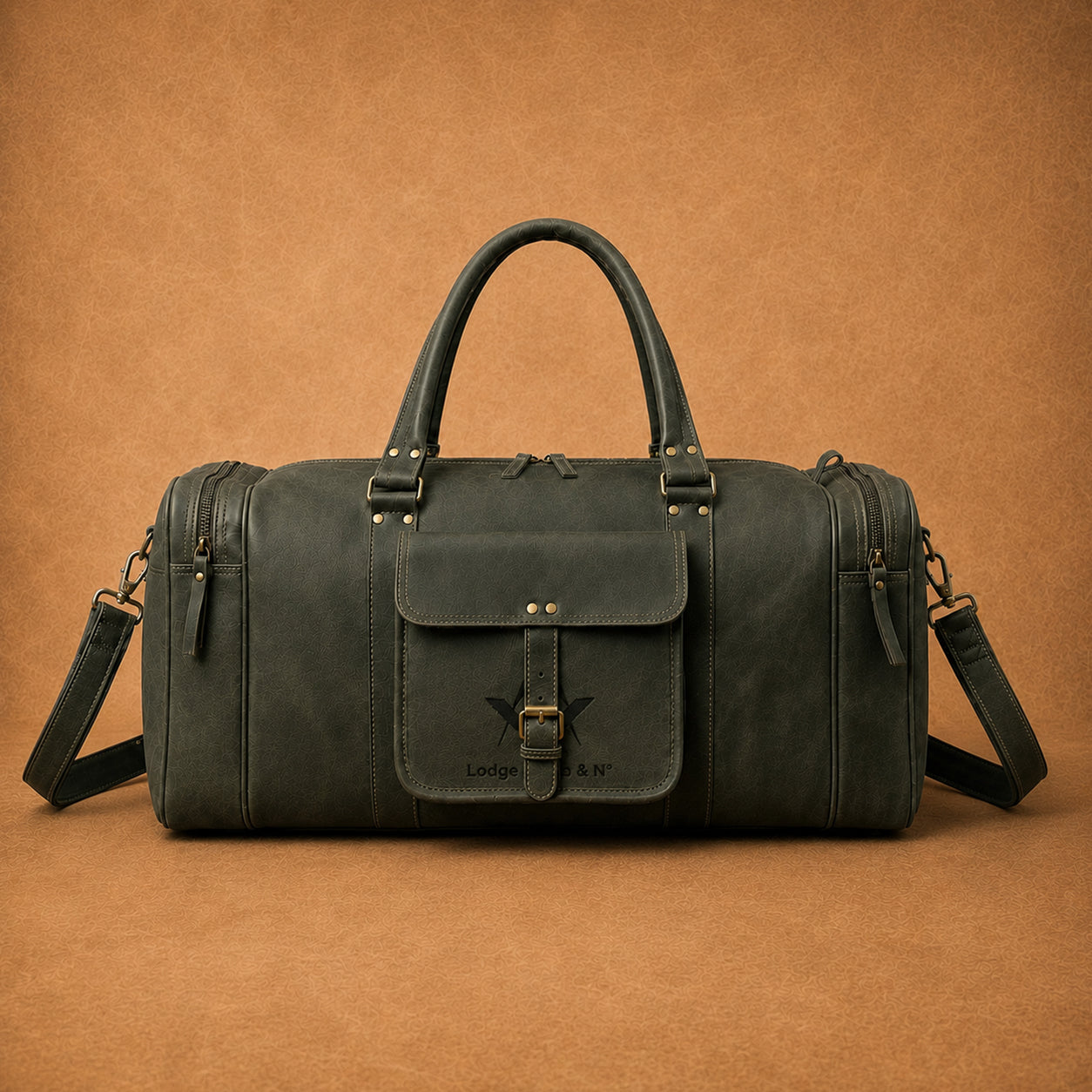 Master Mason Blue Lodge Travel Bag - Crazy Horse Leather Vintage Matte Finish
