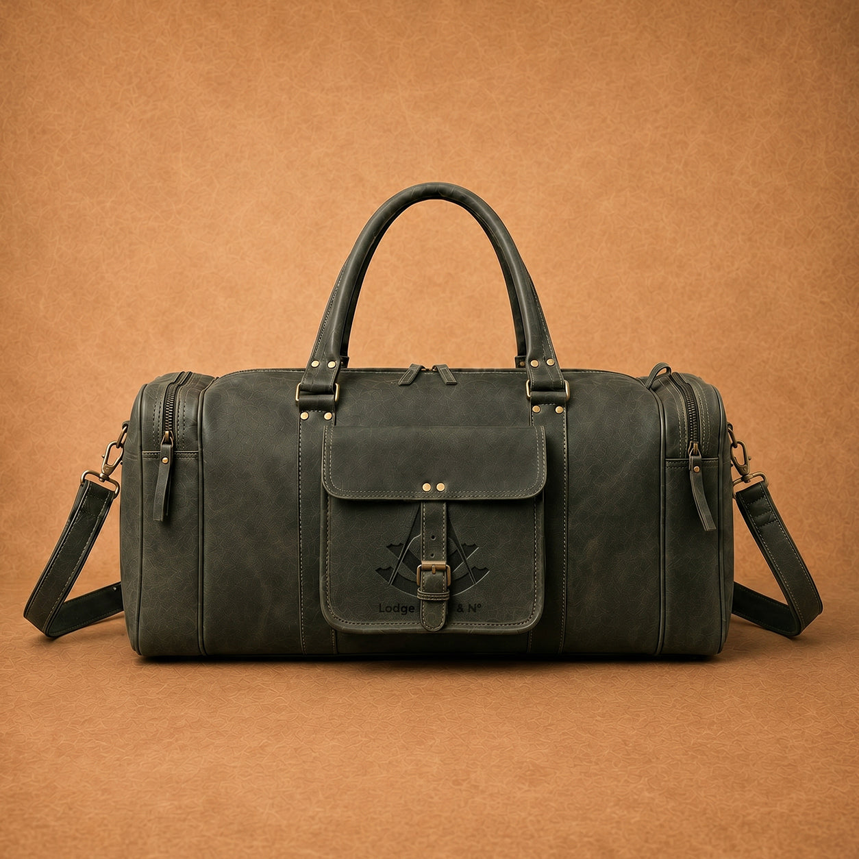 Past Master Blue Lodge Travel Bag - Crazy Horse Leather With Multiple Zipper Pockets