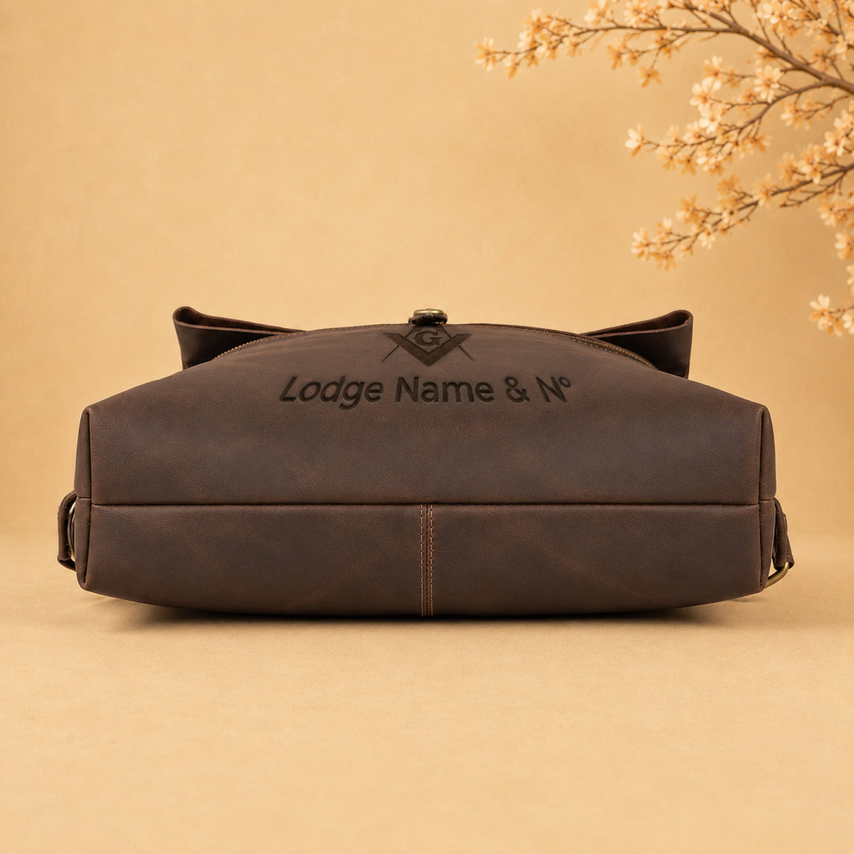 Master Mason Blue Lodge Backpack - Customizable Crazy Horse Leather With Roll-top Flap