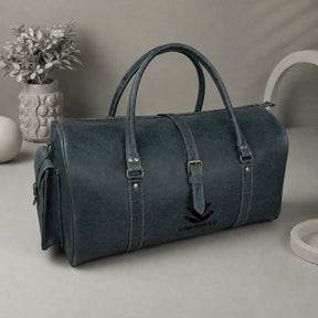Past Master Blue Lodge Travel Bag - Crazy Horse Leather Round Duffle Shape