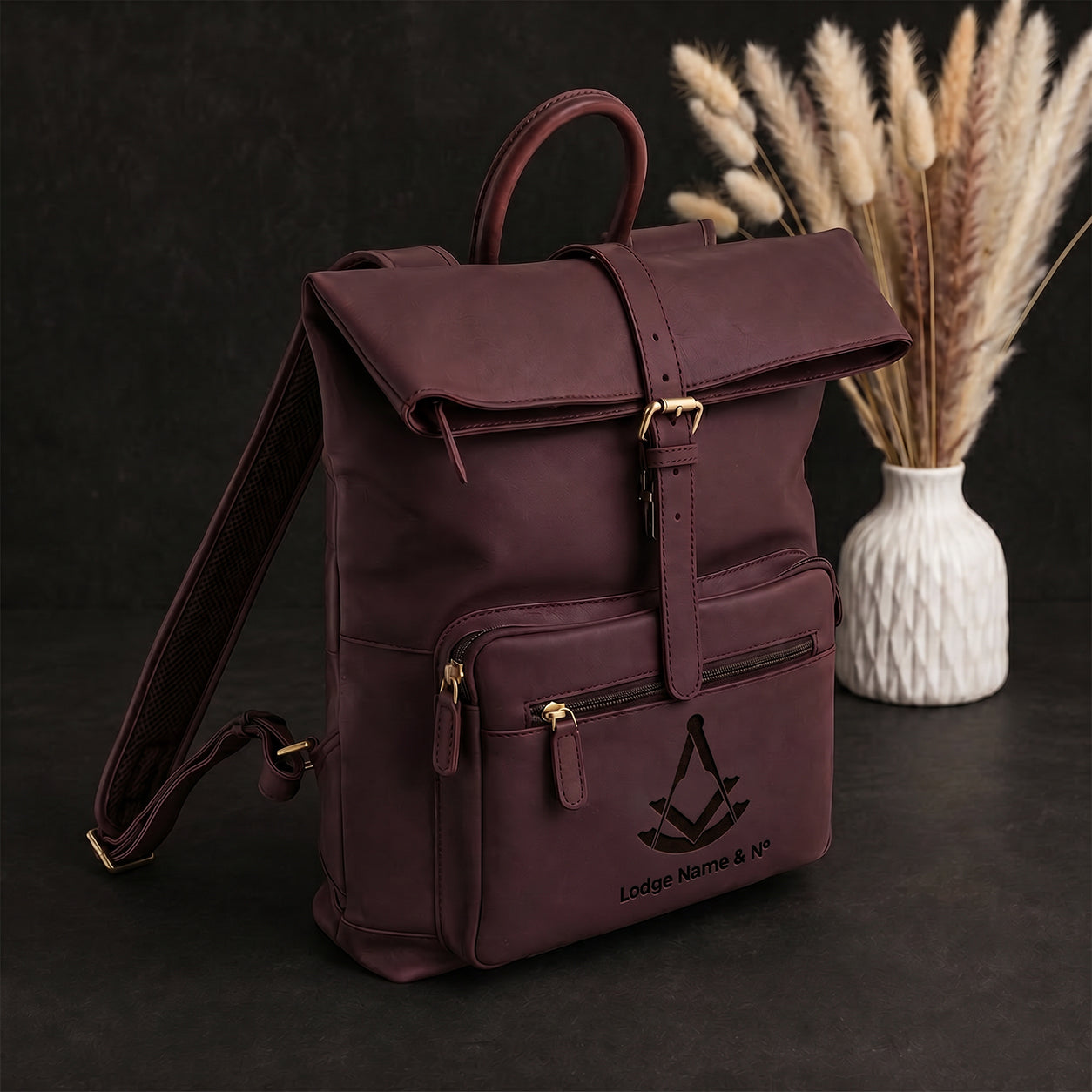 Past Master Blue Lodge Backpack - Burgundy Full-grain Buffalo Leather Crazy Horse Finish