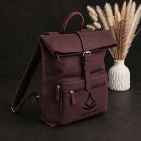 Past Master Blue Lodge Backpack - Burgundy Full-grain Buffalo Leather Crazy Horse Finish