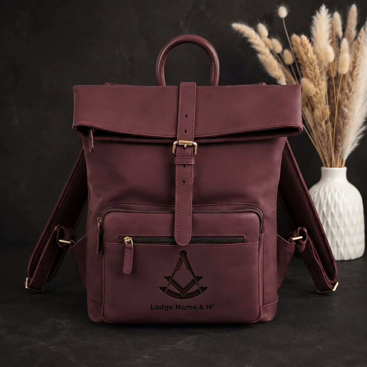Past Master Blue Lodge Backpack - Burgundy Full-grain Buffalo Leather Crazy Horse Finish