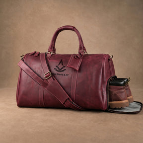 Past Master Blue Lodge Travel Bag - Ruby Premium Crazy Horse Leather
