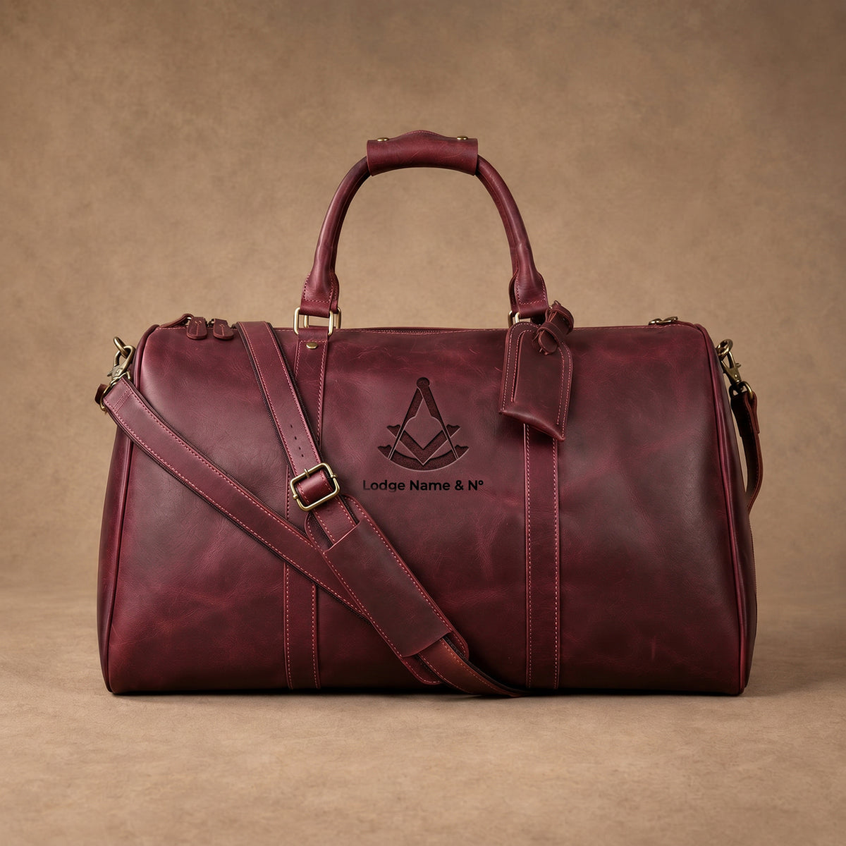Past Master Blue Lodge Travel Bag - Ruby Premium Crazy Horse Leather