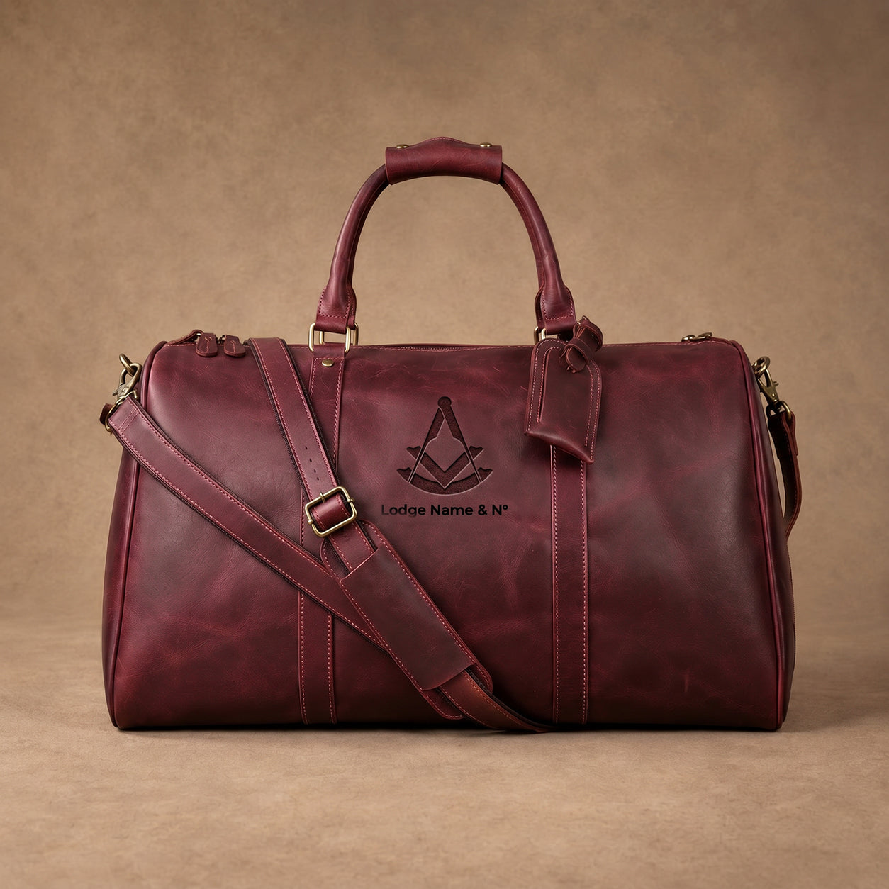 Past Master Blue Lodge Travel Bag - Ruby Premium Crazy Horse Leather