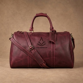 Past Master Blue Lodge Travel Bag - Ruby Premium Crazy Horse Leather