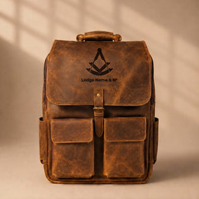 Past Master Blue Lodge Backpack - Hazelnut Full-grain Buffalo Leather With Pockets