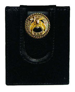 Shriners Wallet - Black & Brown Colors With Money Clip