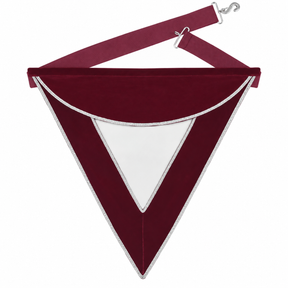 Member Royal & Select Masters Apron - Maroon Velvet With Silver Braid - Bricks Masons