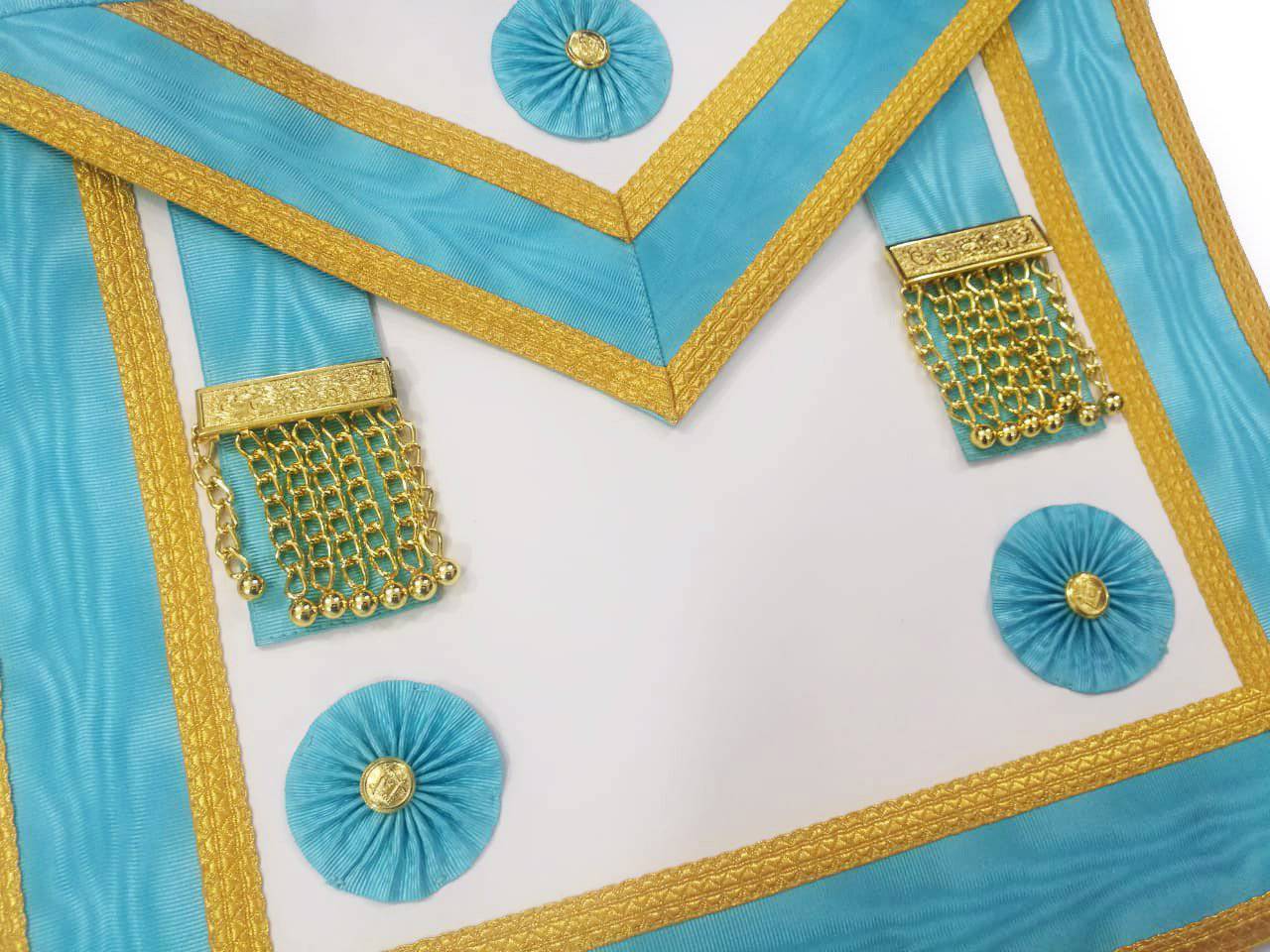 Master Mason Blue Lodge Canada Regulation Apron - Sky Blue Moire