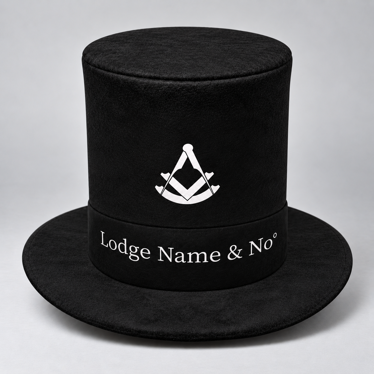 Past Master Blue Lodge Novelty Hat - Black Velvet And White S & C Quadrant With Customization - Bricks Masons