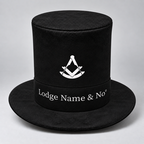 Past Master Blue Lodge Novelty Hat - Black Velvet And White S & C Quadrant With Customization - Bricks Masons