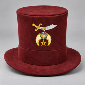 Shriners Novelty Hat - Maroon Velvet - Bricks Masons